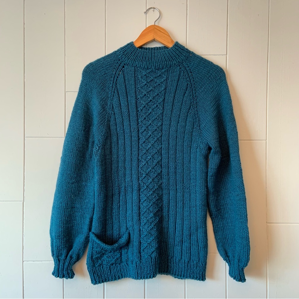 Hand made knitted turtleneck sweater